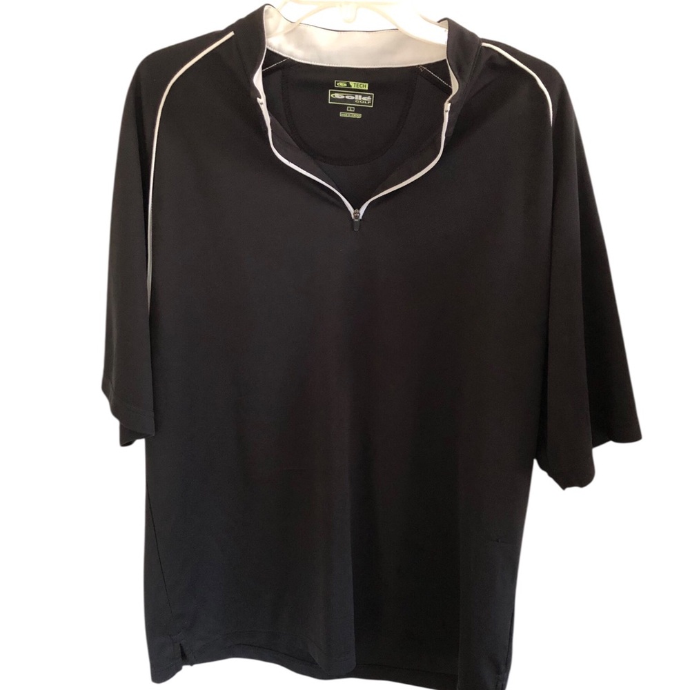 Size L bolle Black Golf G Tech 1/4 Zip Polo Shirt Moisture Wick Preppy Gorpcore